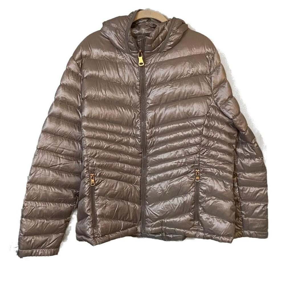 Calvin Klein Women's Hooded Packable Puffer Coat Shine Fig